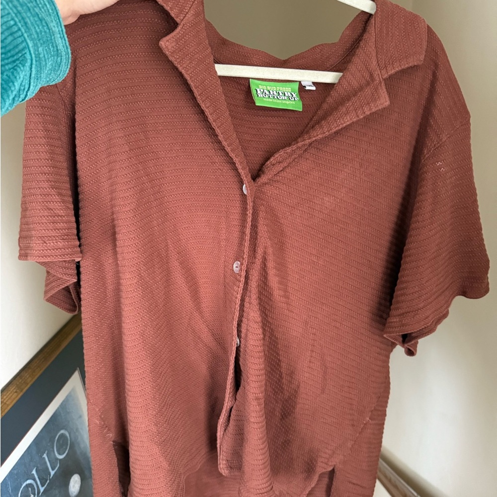 Brown/orange Button-Up Shirt